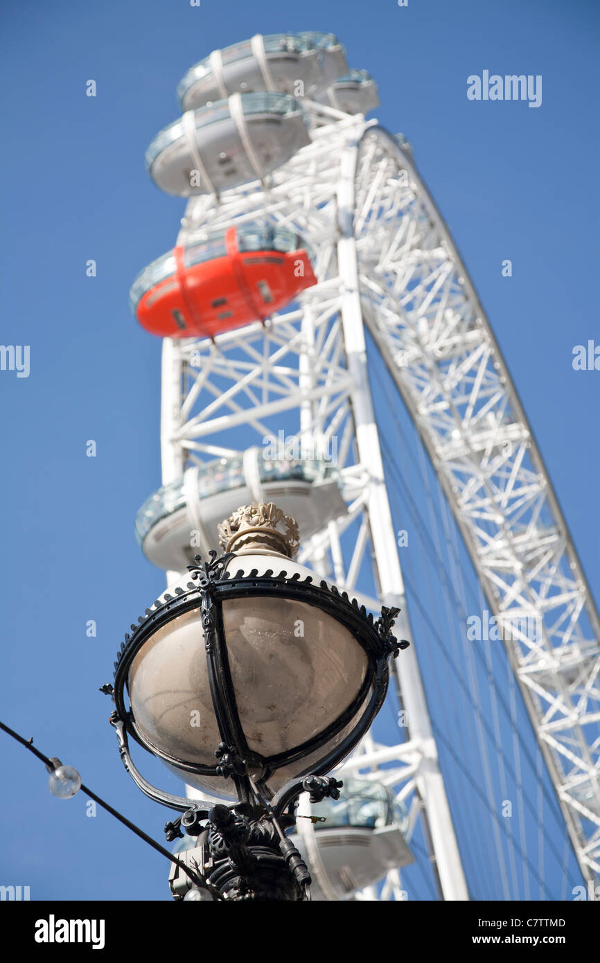 Passagier-Kapseln mit dem London Eye, dem Millennium Wheel Stockfoto