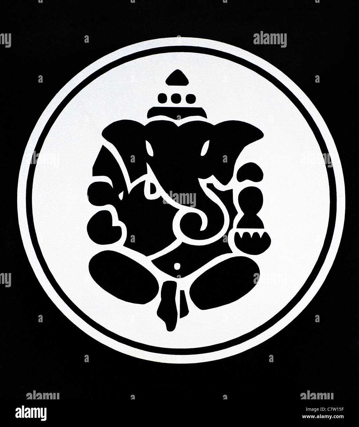 Stilisierte Schwarz-weiß hinduistischen Lord Ganesha Stockfoto Stilisierte Schwarz-weiß hinduistischen Lord Ganesha Stockfoto