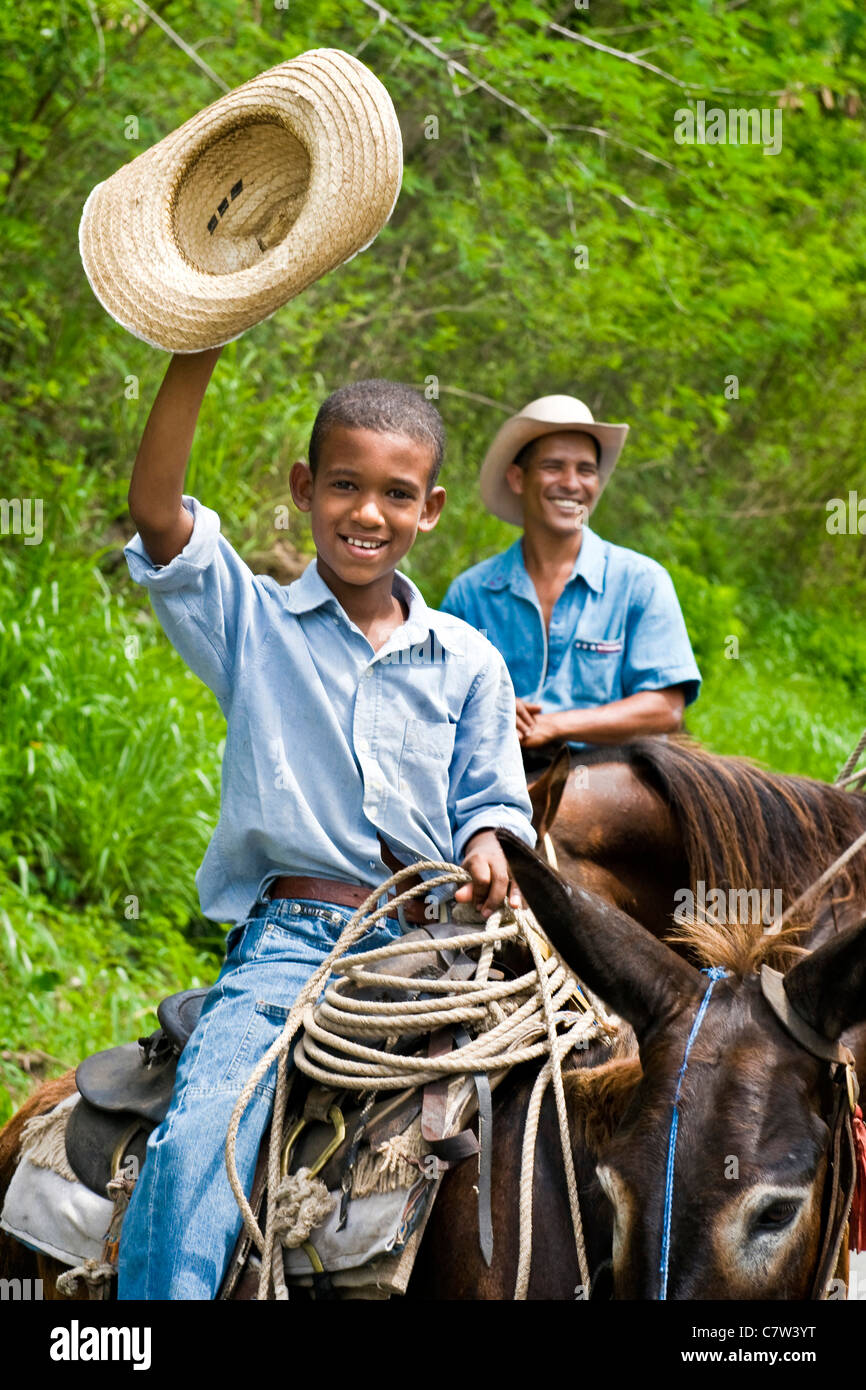 Kuba, El Cobre, Porträt von Bauer Stockfoto