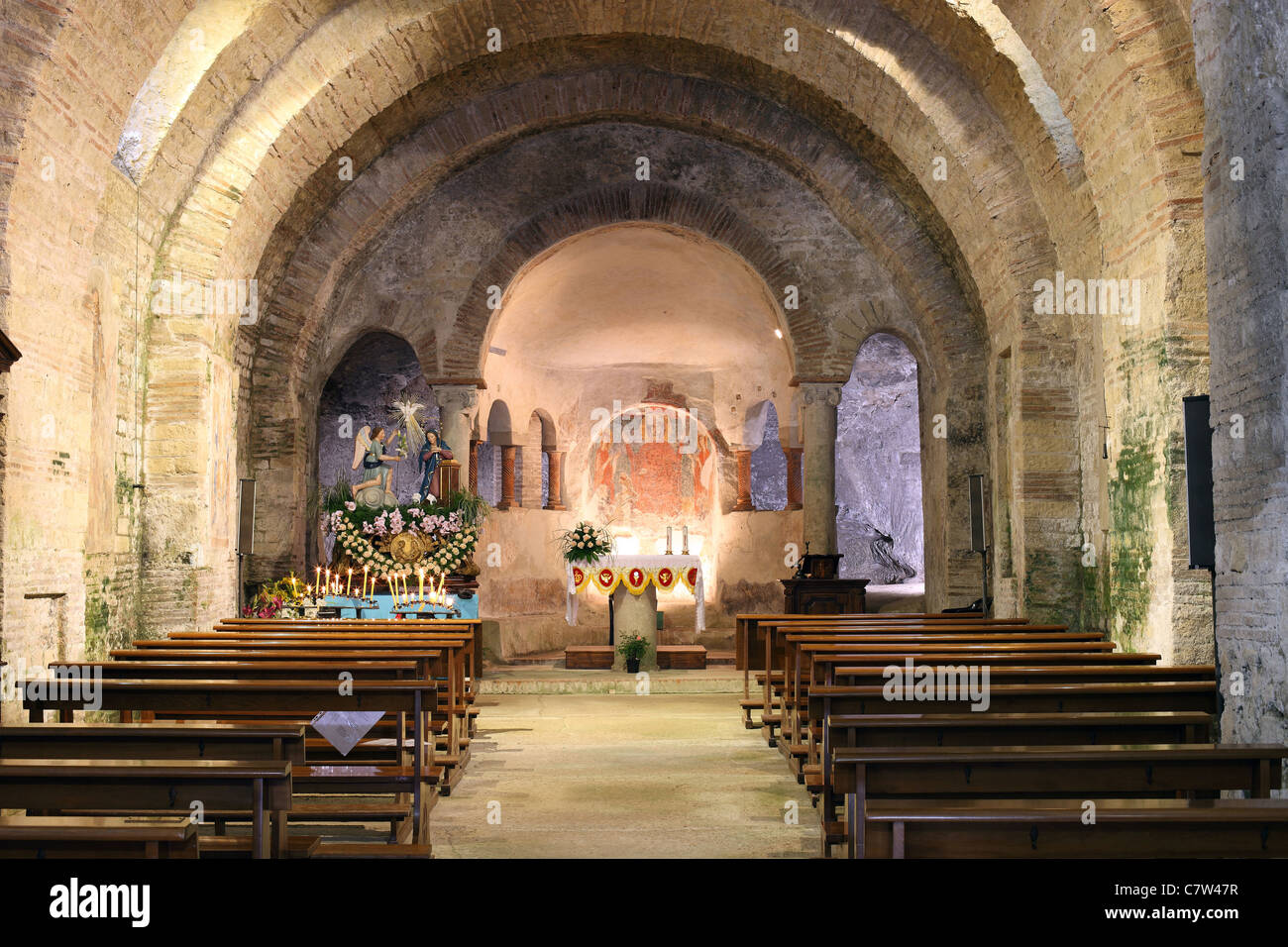 Italien, Kampanien, Prata Principato Ultra, Maria SS. Annunziata, frühchristlichen Basilika Stockfoto