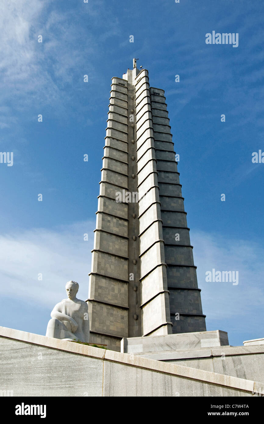 Kuba, Havanna, Jose Marti-Denkmal auf dem Platz der Revolution Stockfoto
