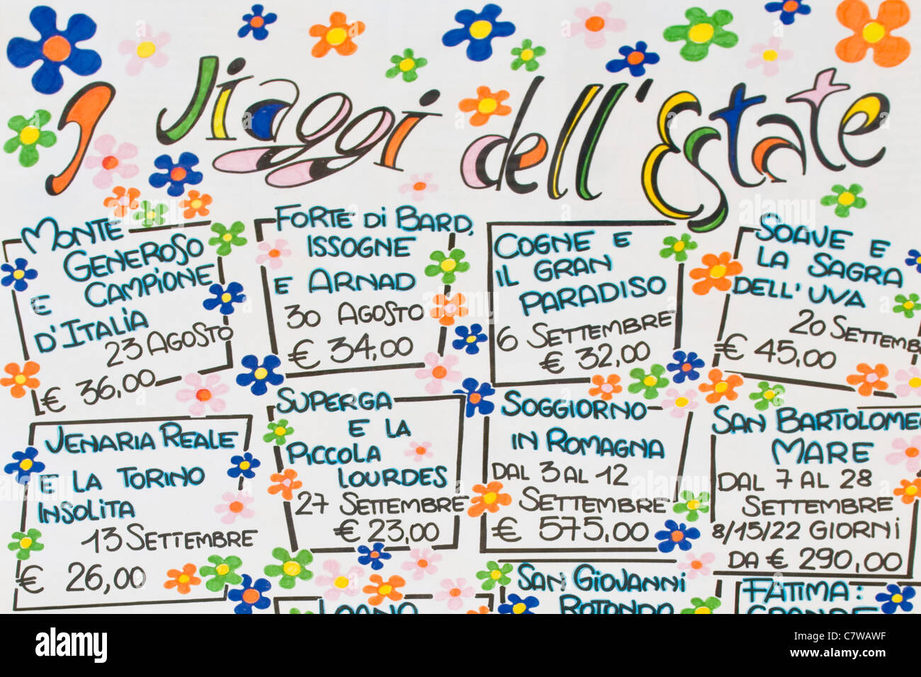 Italien, Reisebüro-Werbung Stockfoto