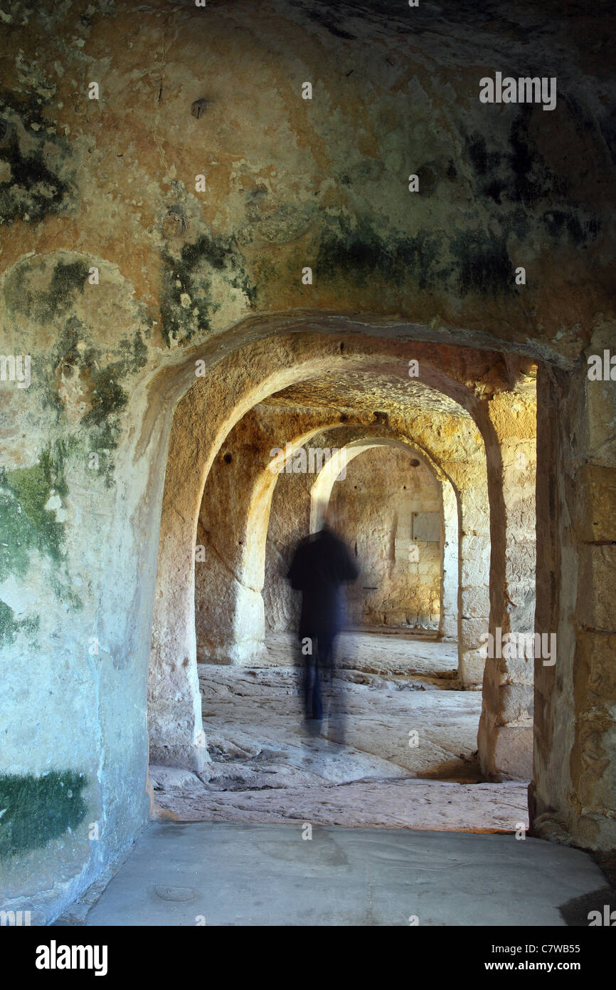 Italien, Apulien, Gravina in Puglia, felsige Kirche von San Michele Stockfoto