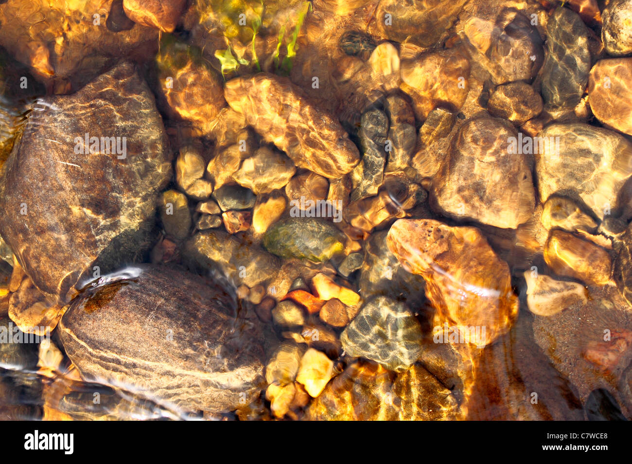 Kieselsteine in einem Stream Stockfoto