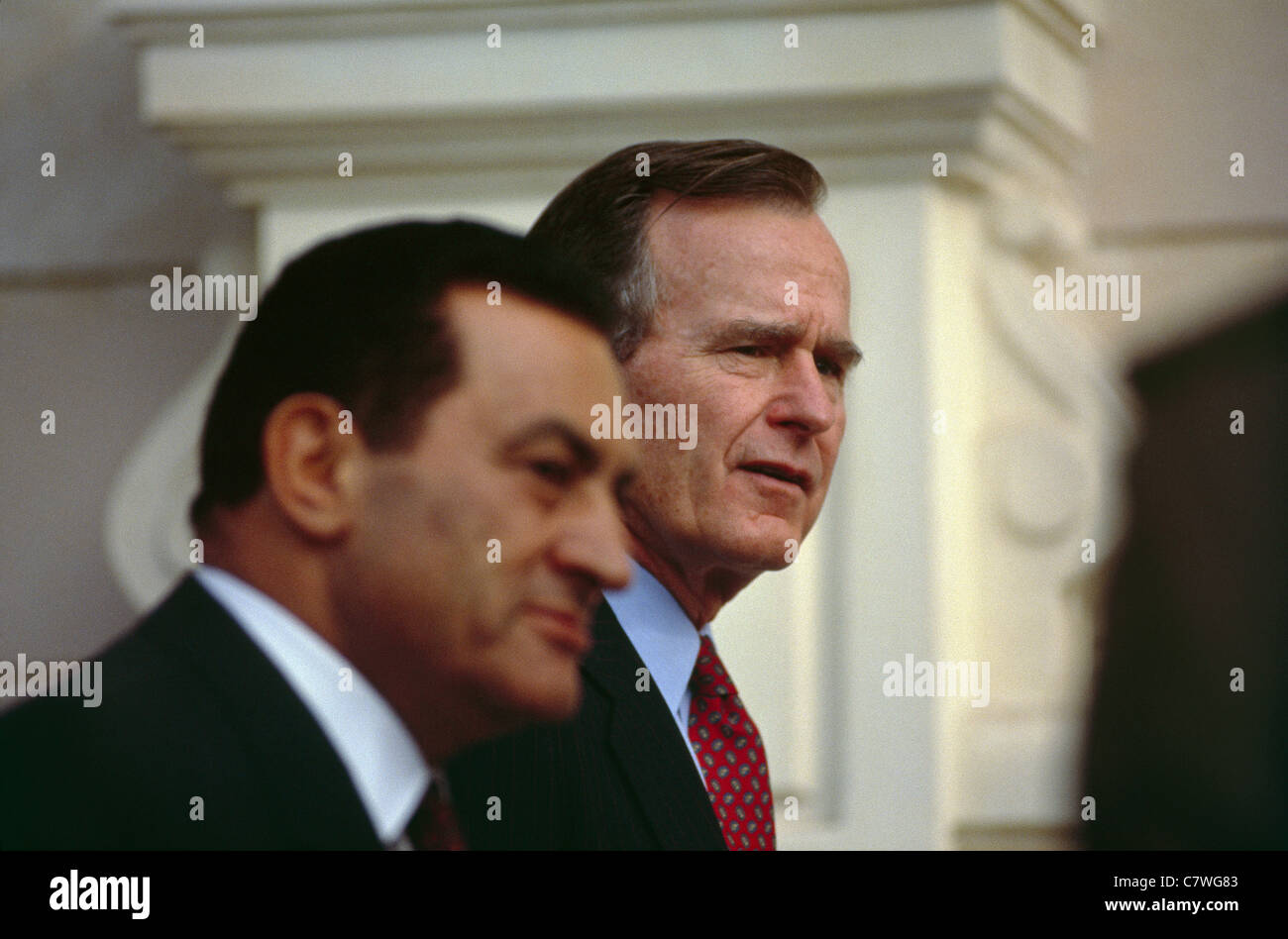 US-Präsident George Bush zahlt einen Staatsbesuch nach Ägypten für Gespräche mit ägyptischen Präsidenten Hosni Mubarak Stockfoto