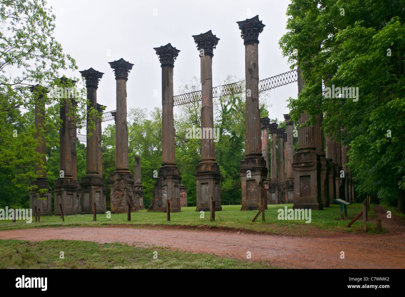 Mississippi, Windsor Plantation House Ruinen, 1861 abgeschlossen Stockfoto