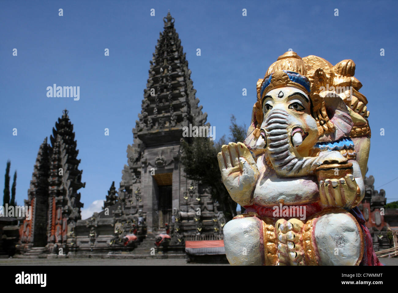 Ganesh-Statue am Ulun Danu Batur Tempel, Bali Stockfoto