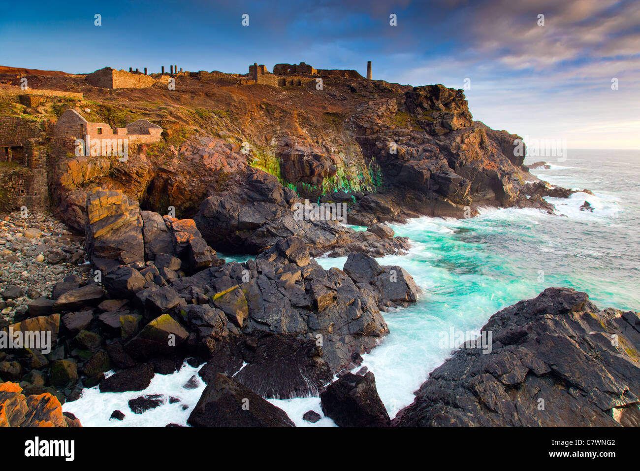 Geevor Bergbaugebiet; Cornwall; UK Stockfoto