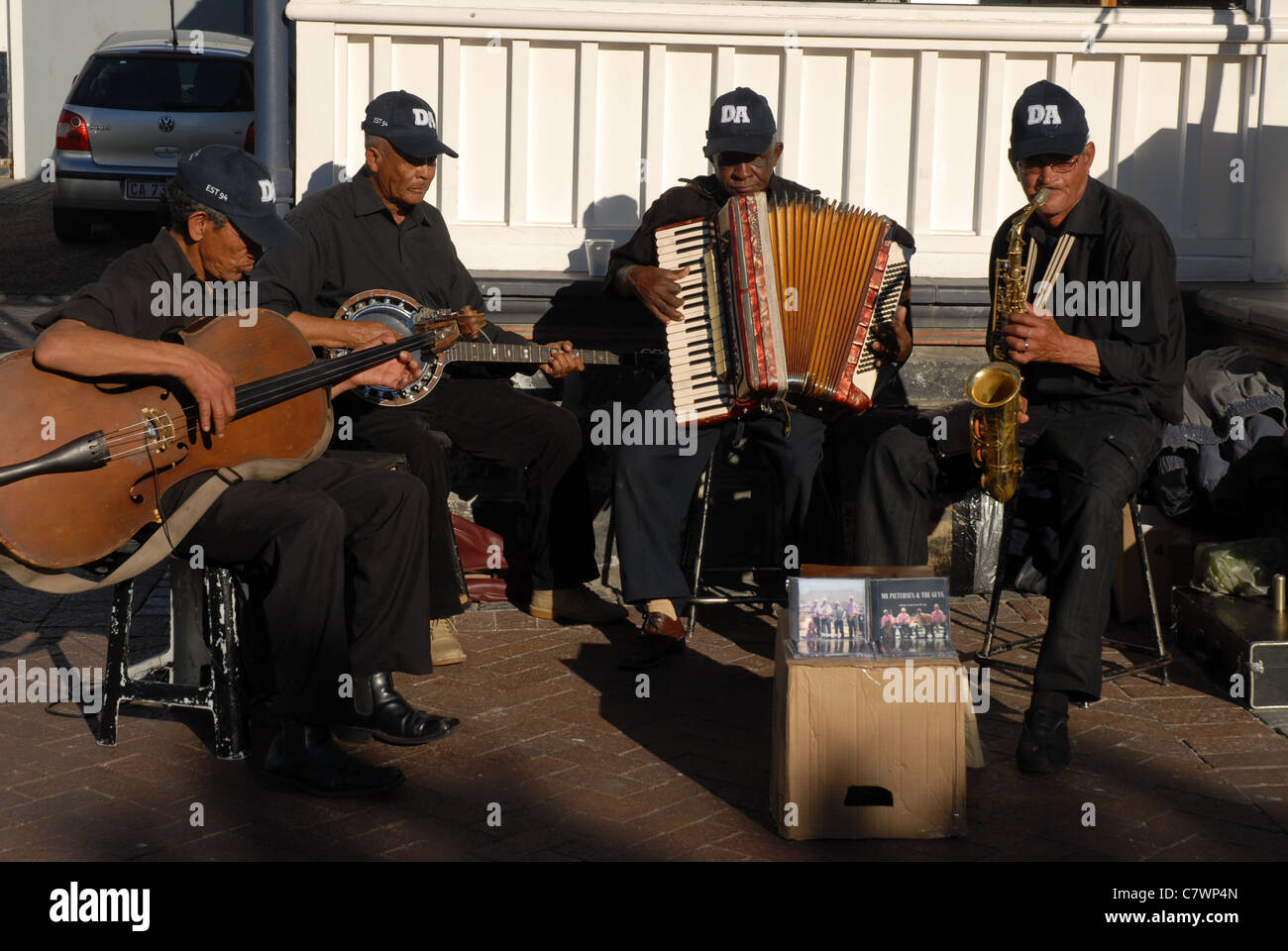 Herr pieterson & die Jungs, Jazz musiker Straßenmusik, die Waterfront, Cape Town, Western Cape, Südafrika Stockfoto
