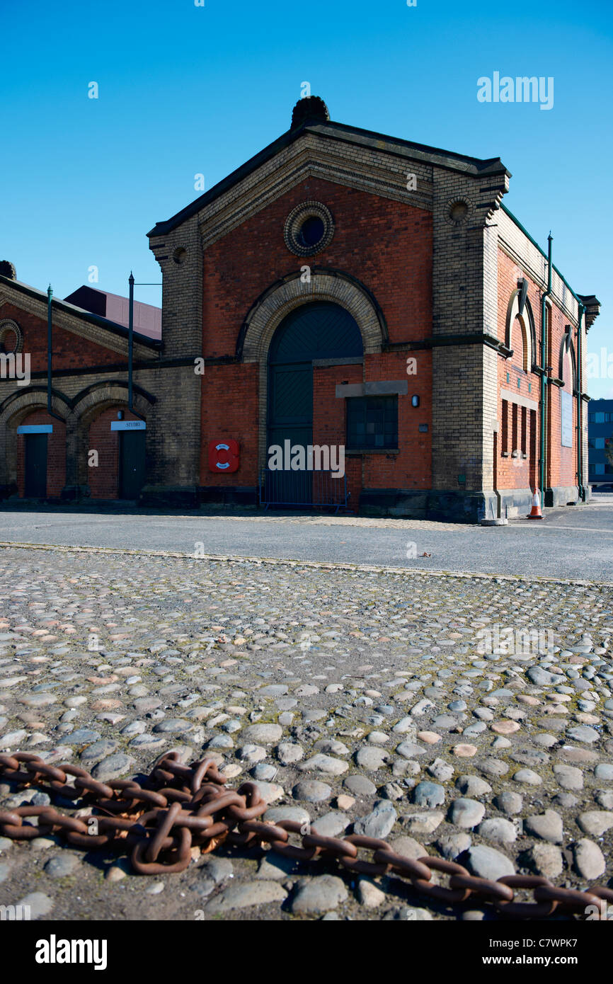 Thompson Dock Pump House, das verwendet wurde, für den Einbau, Titanic Stockfoto