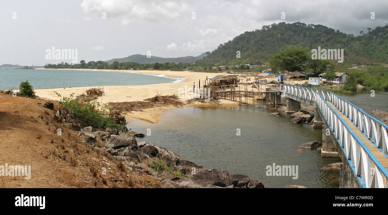 Freetown West Gegend Hamilton Beach Sierra Leone Panorama Stockfoto
