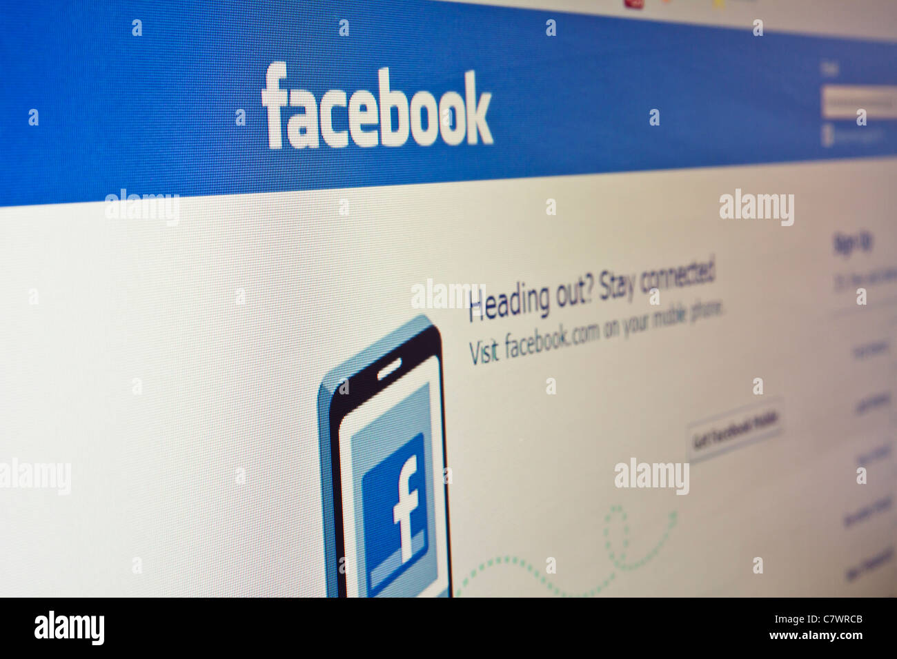 Facebook-Startseite auf Laptop-Bildschirm Stockfoto