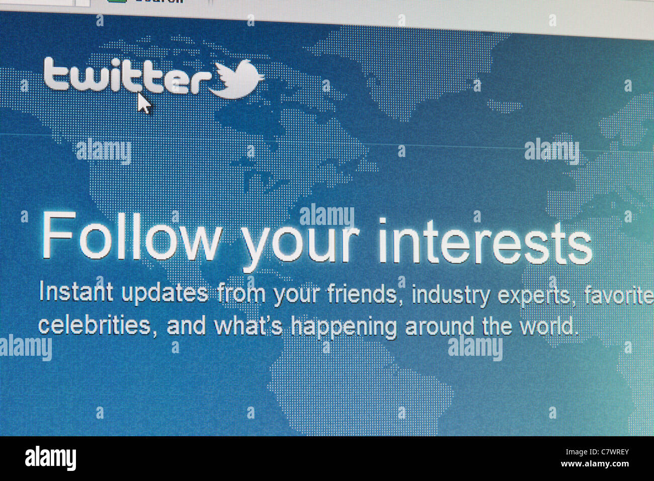 Twitter-Web-Seite im browser Stockfoto