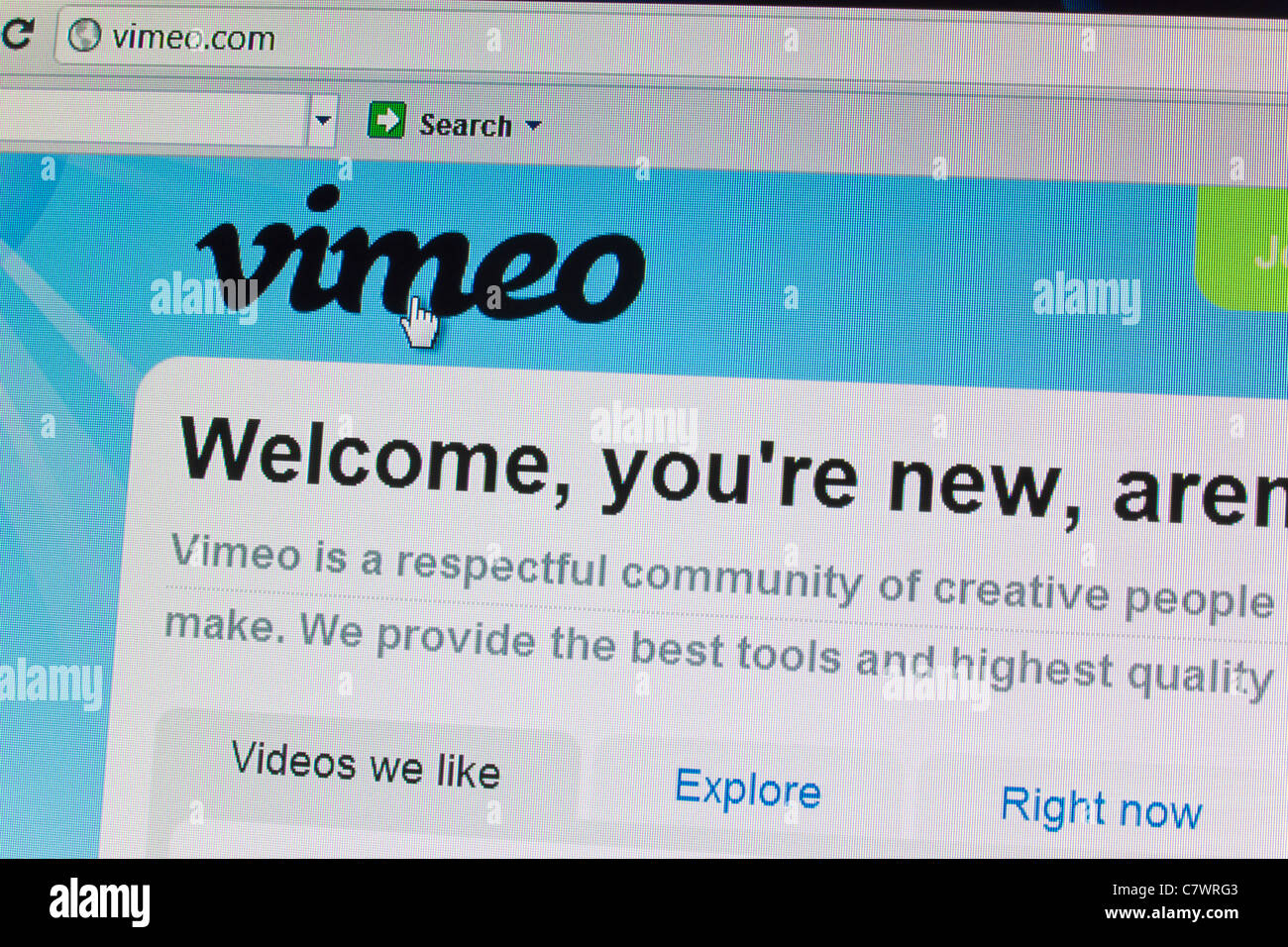 Vimeo-Internet-homepage Stockfoto
