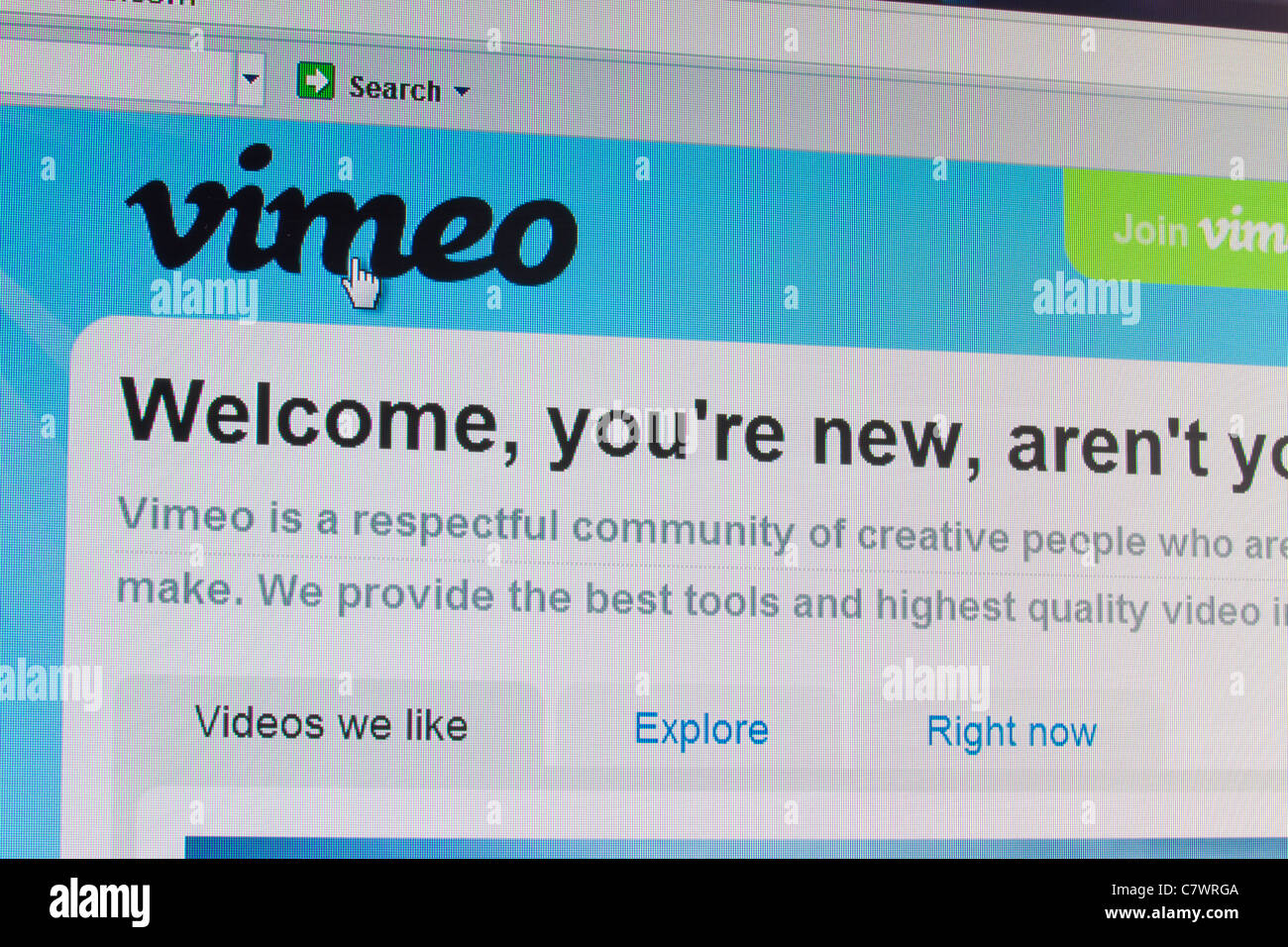 Vimeo-Internet-homepage Stockfoto