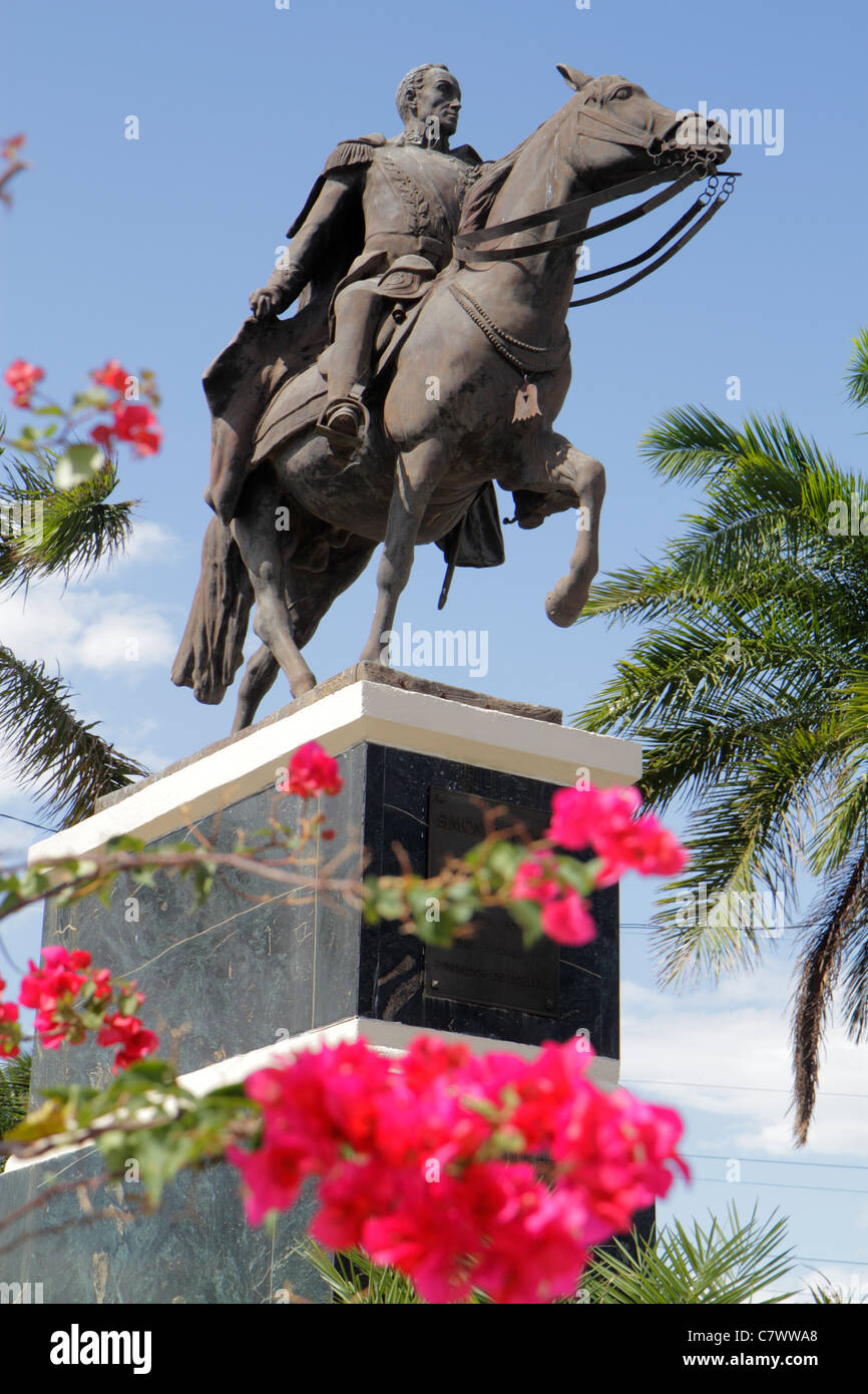 Managua Nicaragua, Lateinamerika, El Malecon, monumentales Gebiet, Simon Boliva-Denkmal, Äquastrian, Pferd, Statue, Befreier, Held, Unabhängigkeit, Geschichte, Hommage, fl Stockfoto