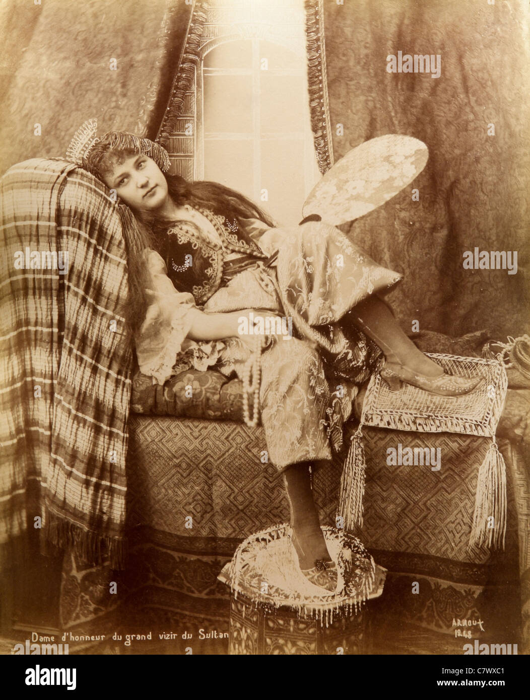 Aristokratischen Türkin in Ägypten der 1860er Jahre Arnoux 1248 Dame d ' Honneur du grand Vizir du Sultan, Albumen print Stockfoto