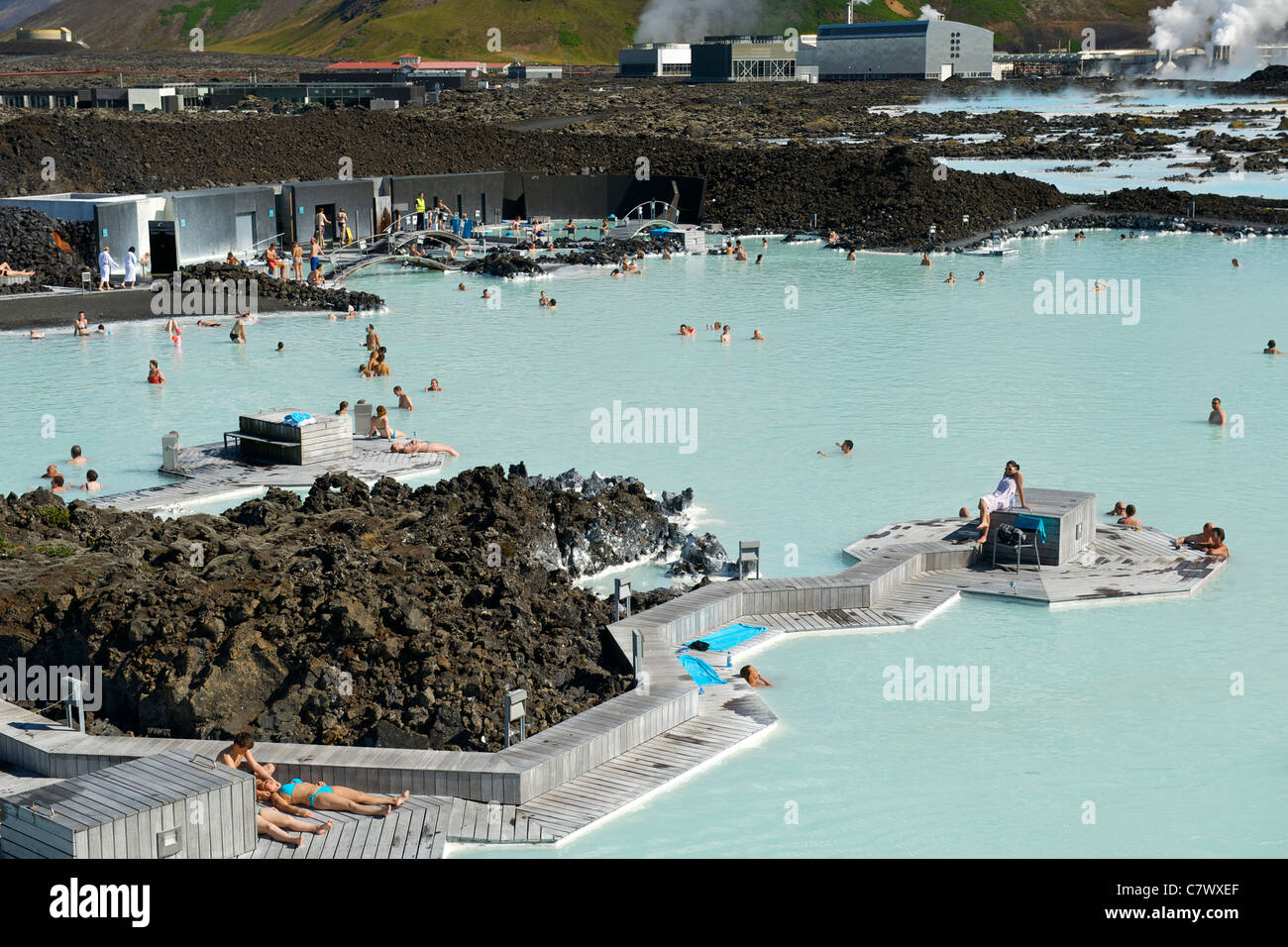 Die blaue Lagune in der Nähe von Reykjavik in Island. Stockfoto
