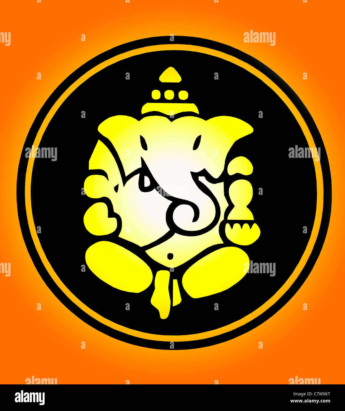 Stilisierte hinduistischen Lord Ganesha illustration Stockfoto Stilisierte hinduistischen Lord Ganesha illustration Stockfoto