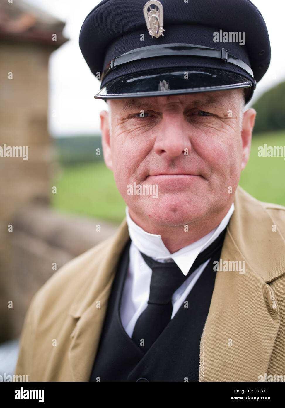 Bus-Dirigent, Beamish, The North Of England Open Air Museum County Durham Stockfoto