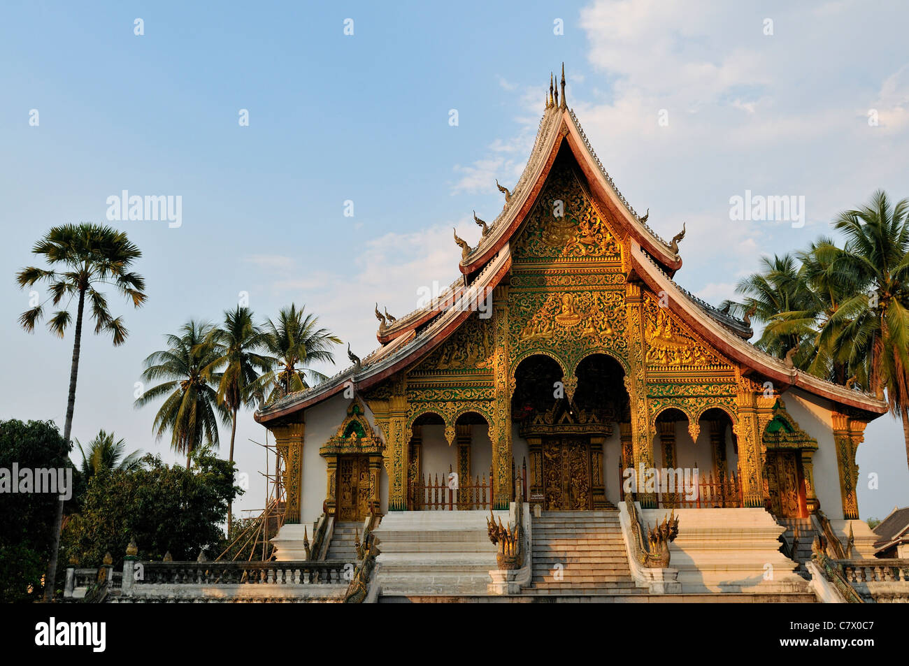 Die Haw Pha Bang (Ho Pha Bang), Royal oder Schlosskapelle, UNESCO-Weltkulturerbe Luang Prabang Stockfoto
