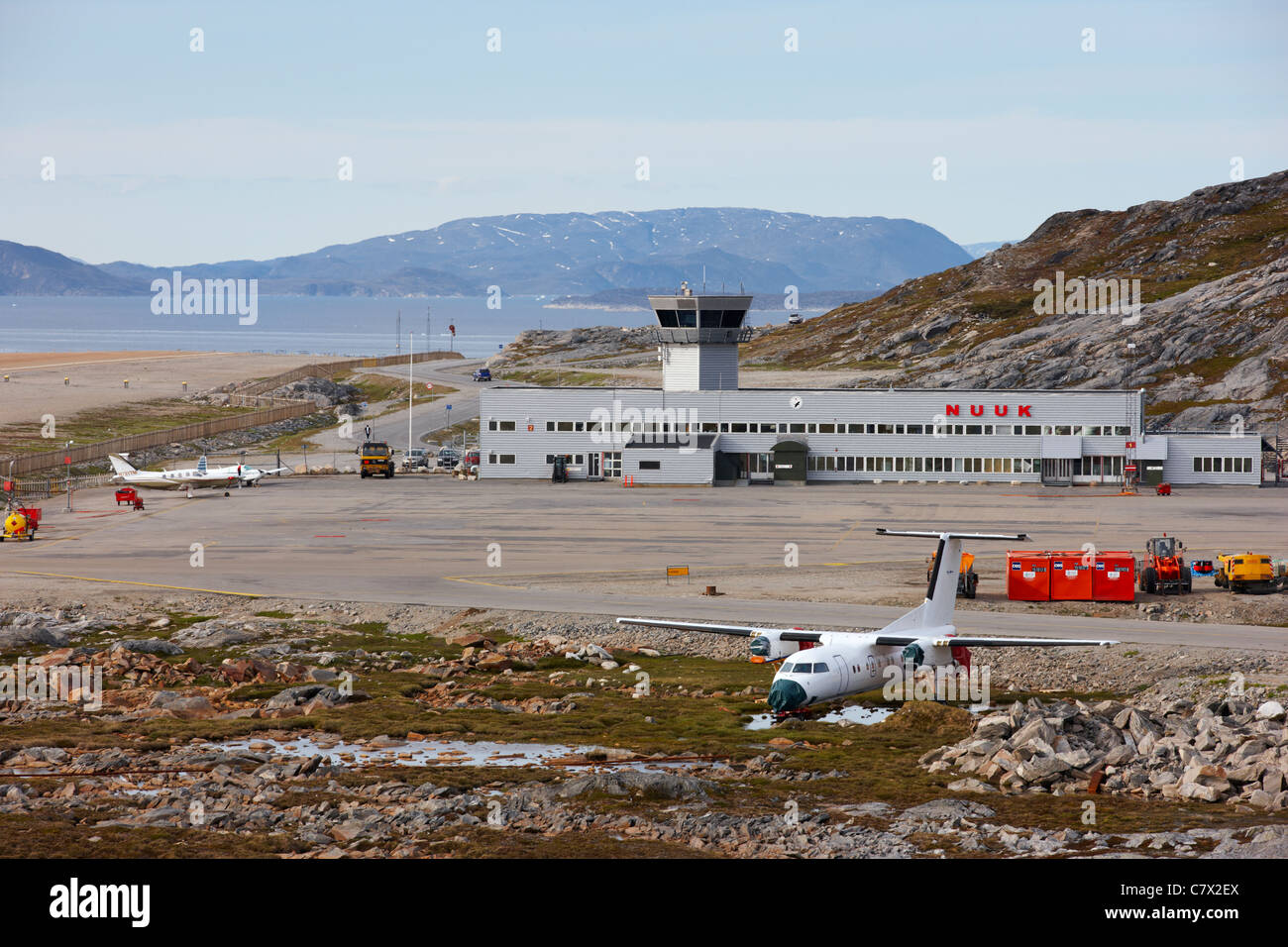 Flughafen Nuuk, Grönland Stockfotografie Alamy