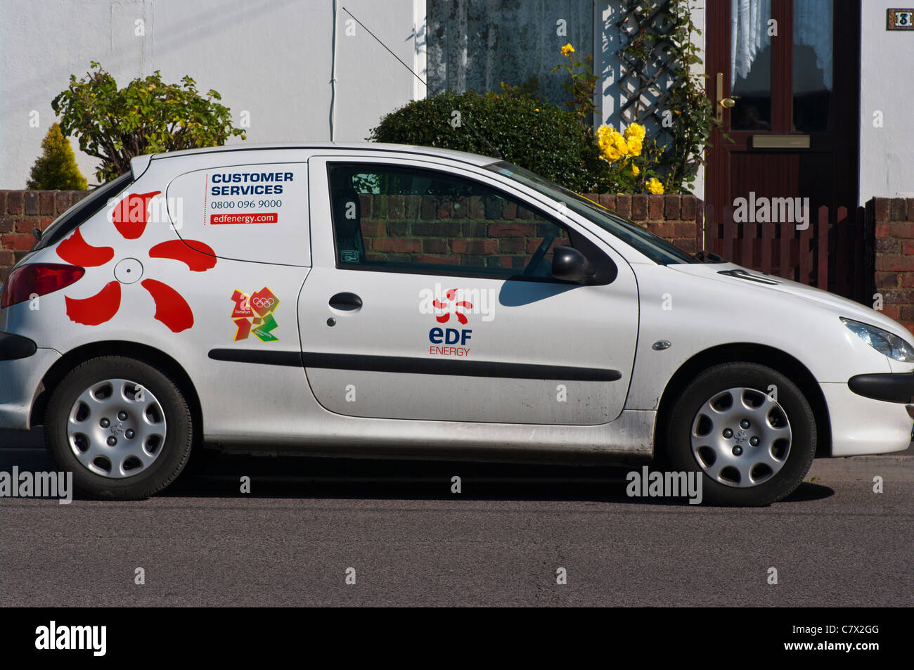 EDF Energy Fahrzeug uk Stromunternehmen Unternehmen Stockfoto
