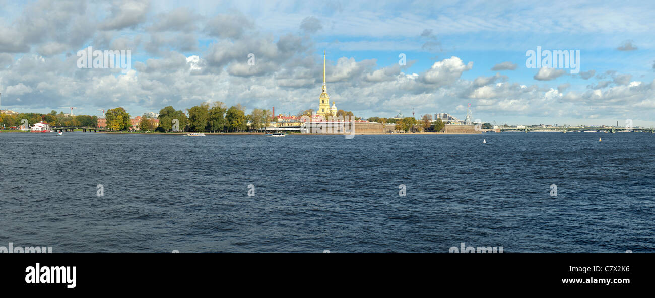 Panorama der Peter und Paul Fortress St. Petersburg, Russland Stockfoto