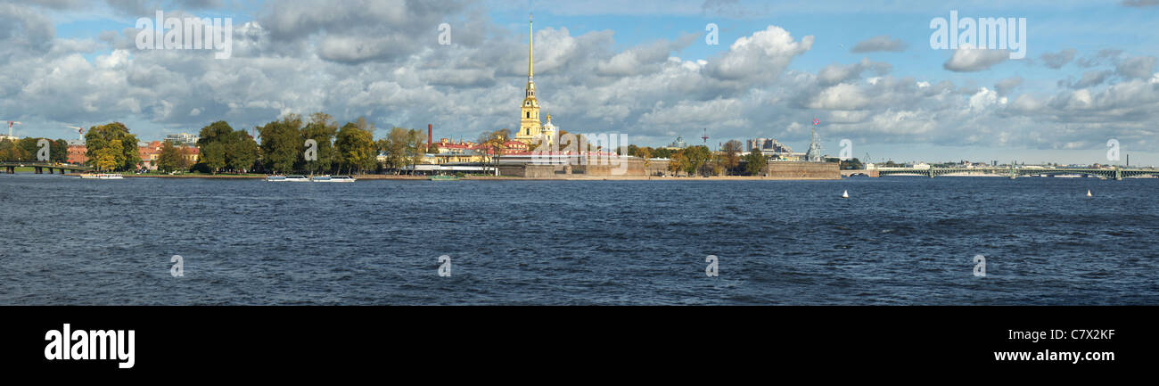 Panorama der Peter und Paul Fortress St. Petersburg, Russland Stockfoto