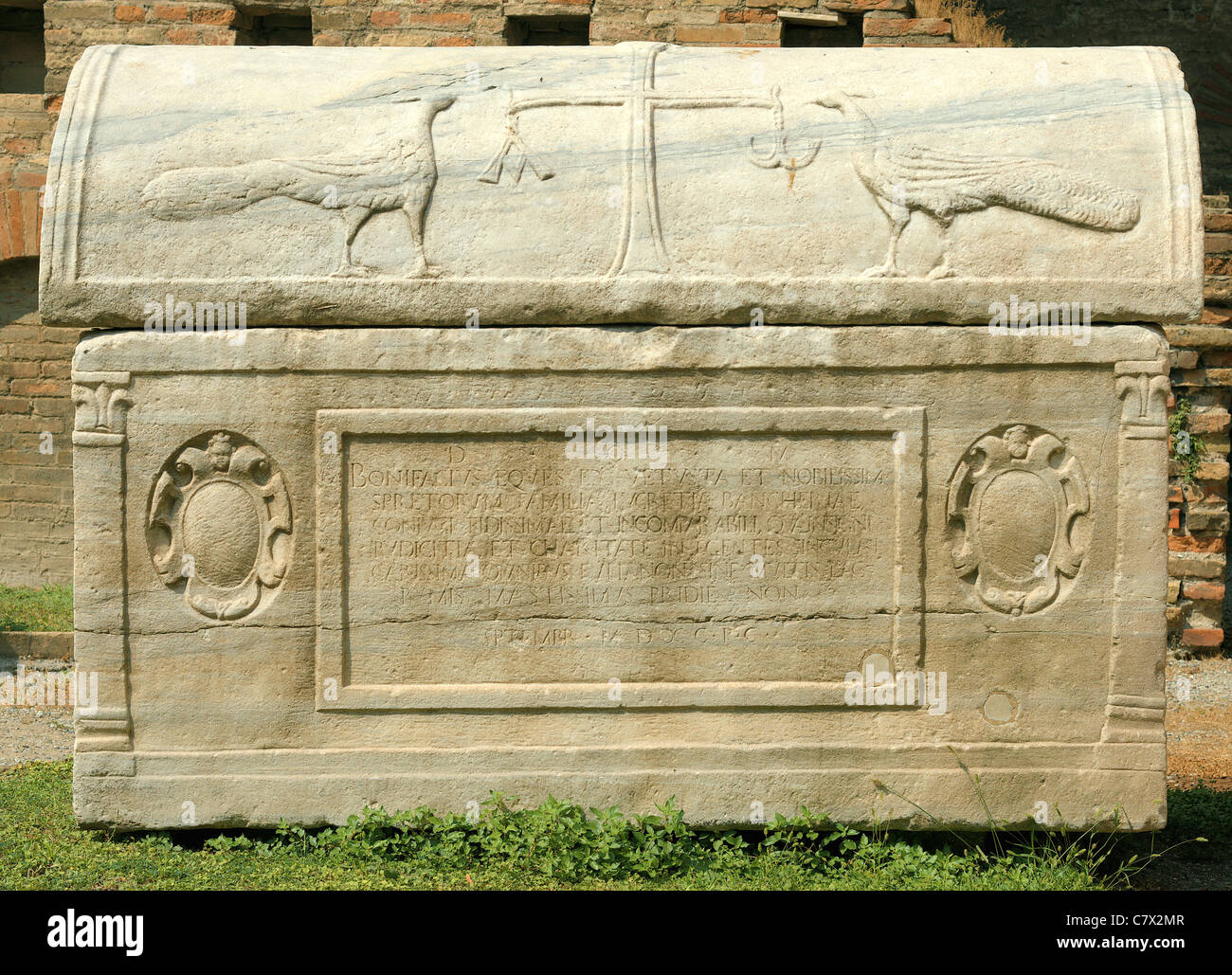 Frühen christlichen Sarkophag-Ravenna-museum Stockfoto