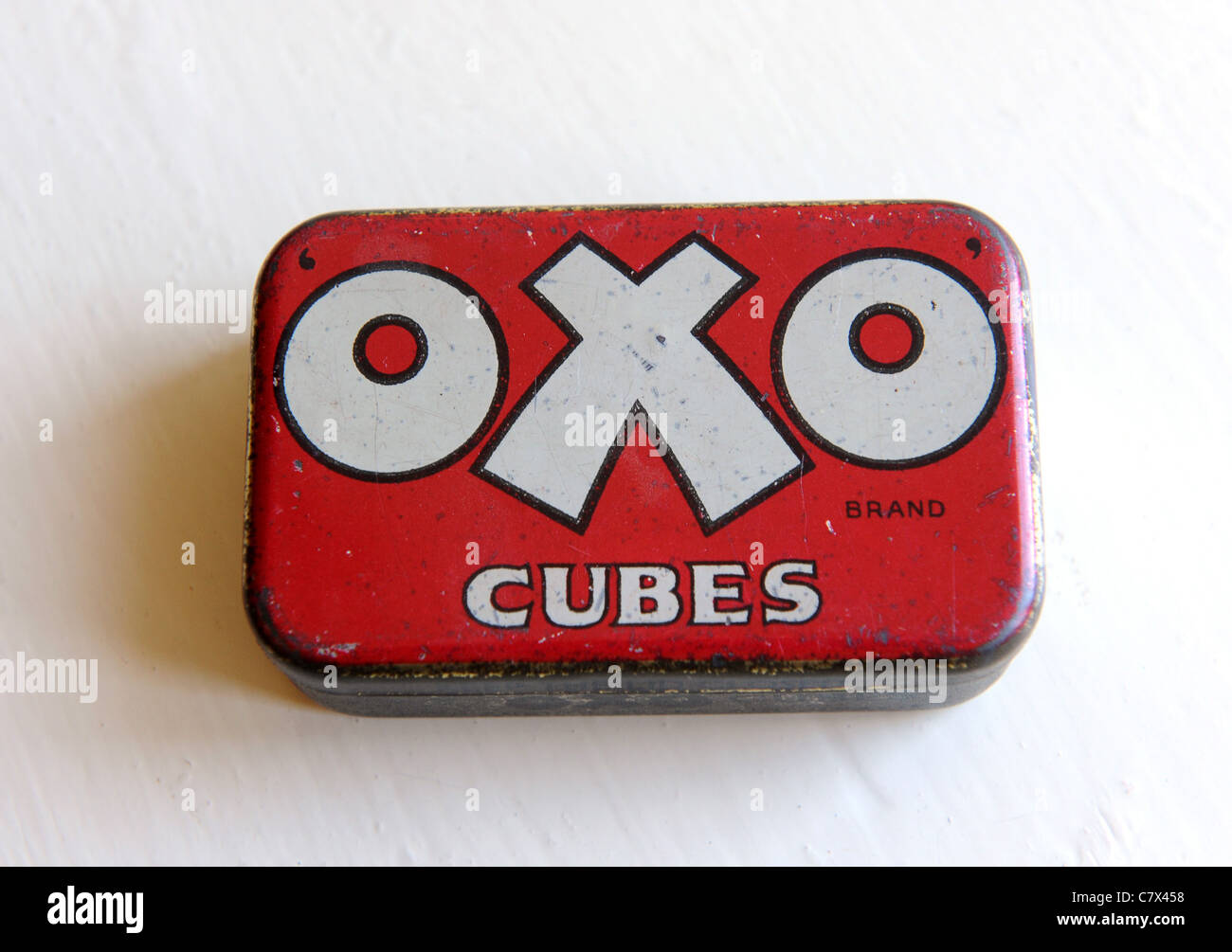 Dose mit alten Oxo-Würfel-Uk Stockfoto