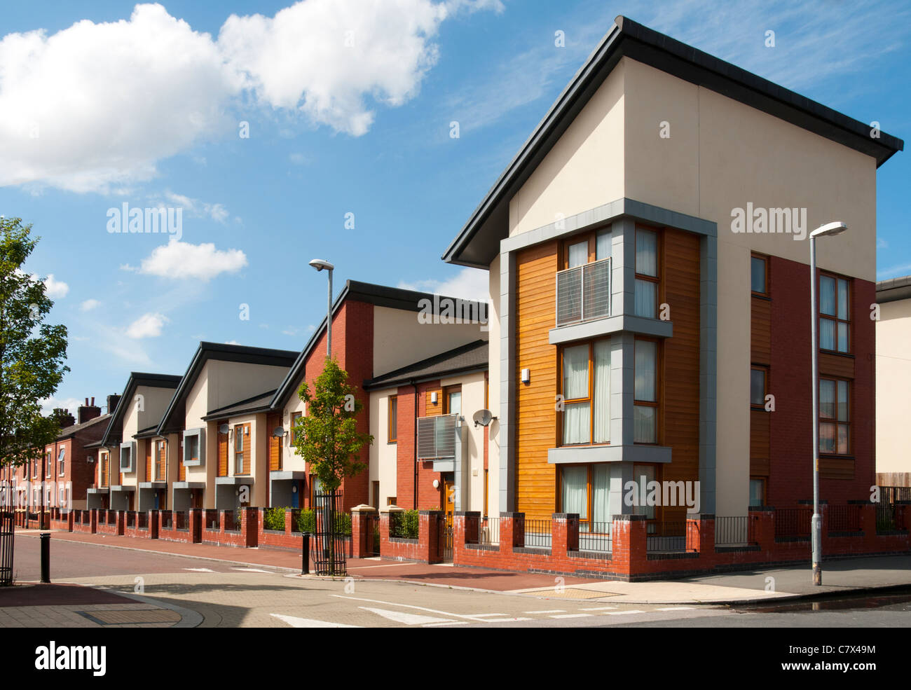 Eine moderne zeitgenössische Wohnsiedlung in Clayton, East Manchester, England, UK Stockfoto