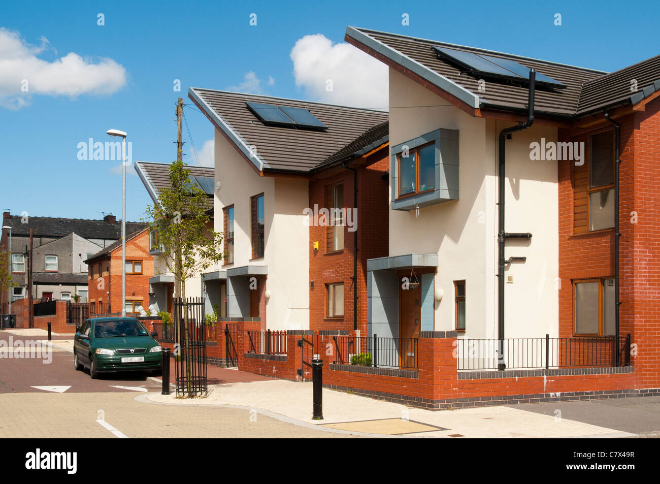 Eine moderne zeitgenössische Wohnsiedlung in Clayton, East Manchester, England, UK Stockfoto