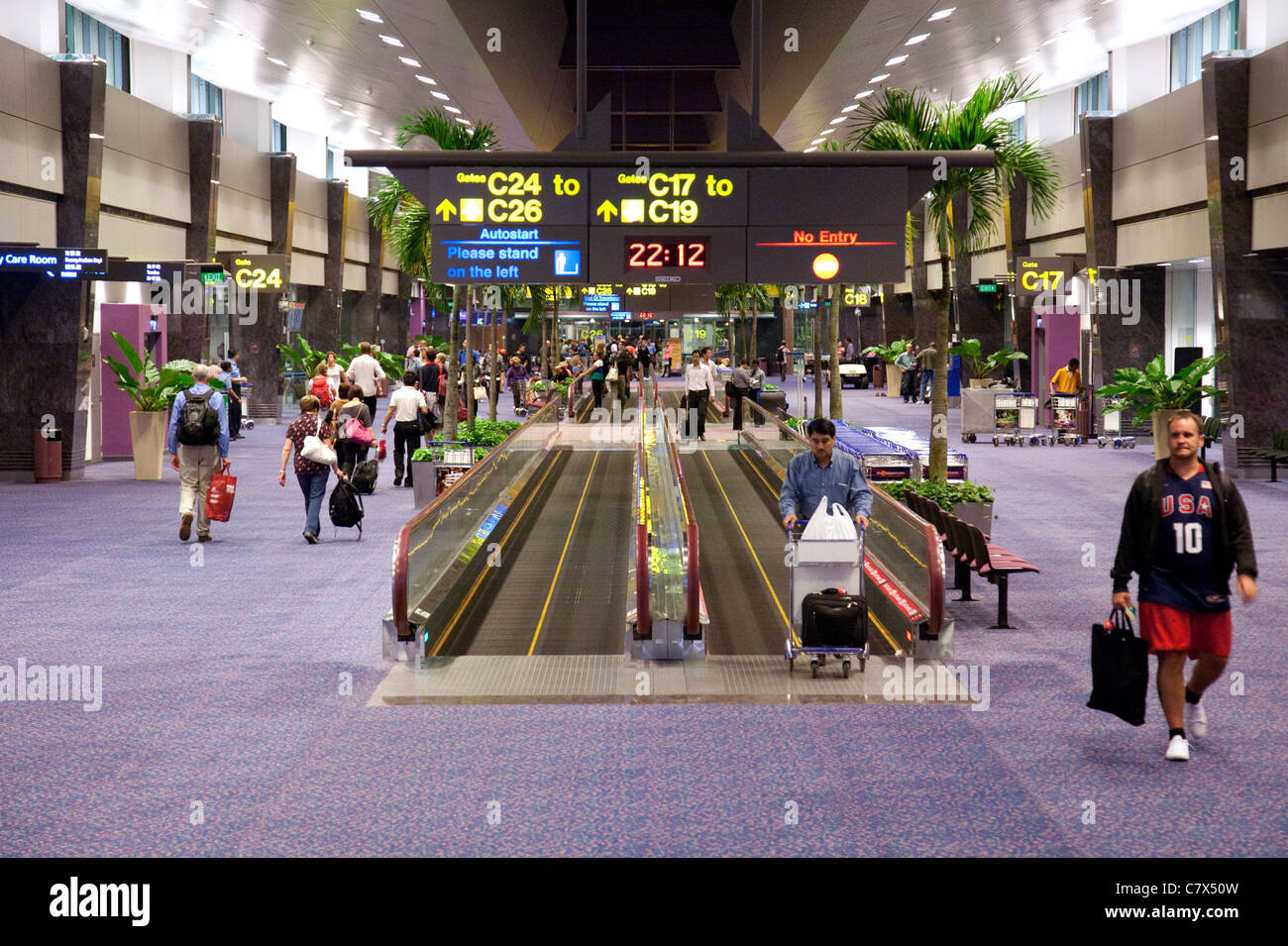Terminal Innenraum, Changi Airport Singapur Asien Stockfoto