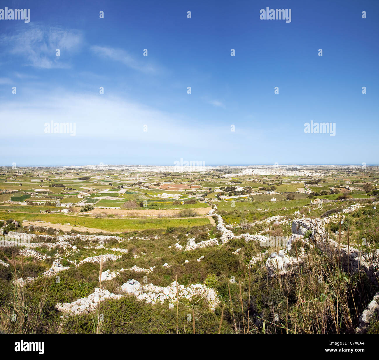 Panoramablick vom Laferla Cross, Siggiewi, Malta Stockfoto