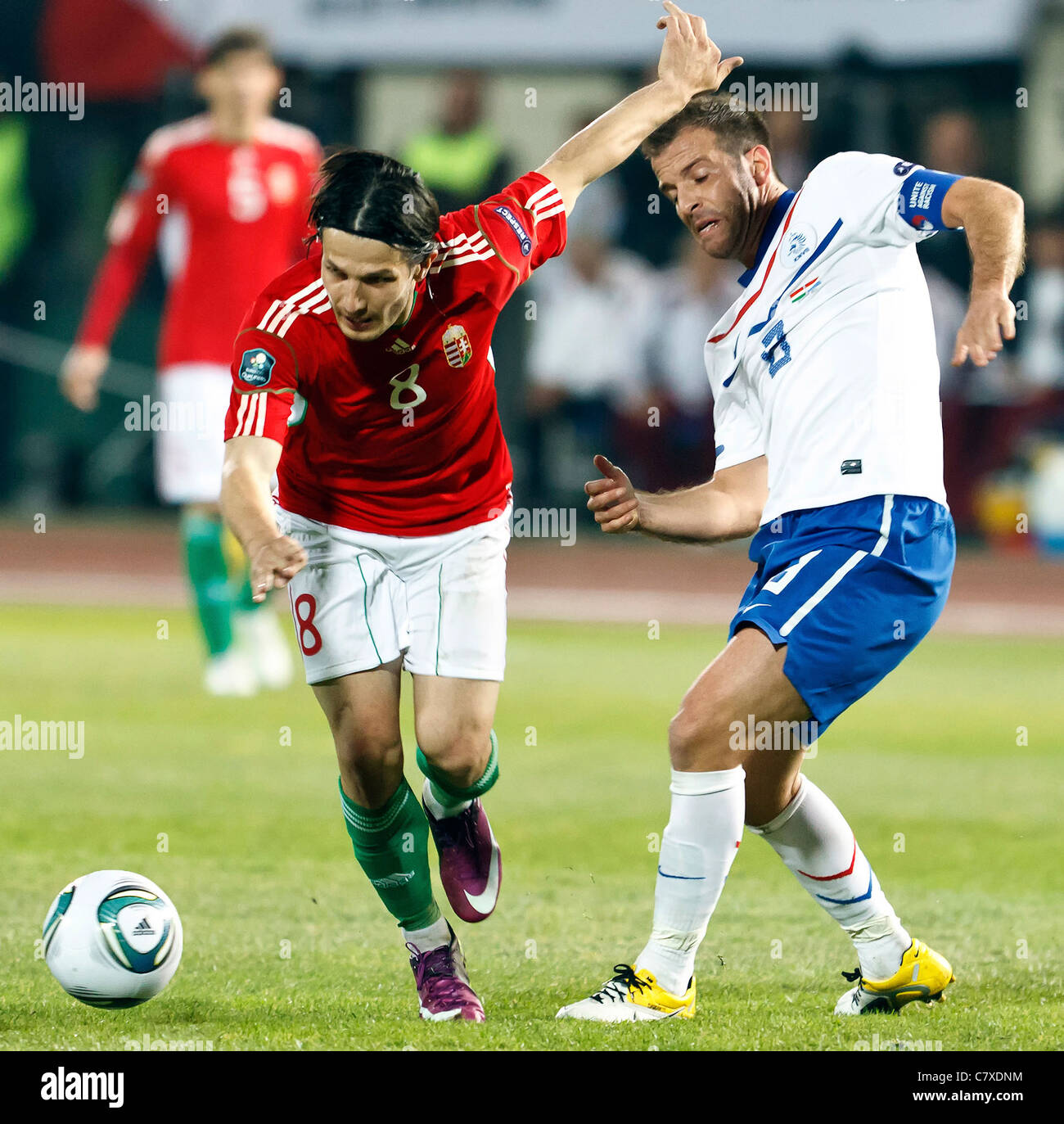 Ungarn vs. Niederlande (0:4) UEFA Euro 2012 Qualifikationsspiel Stockfoto