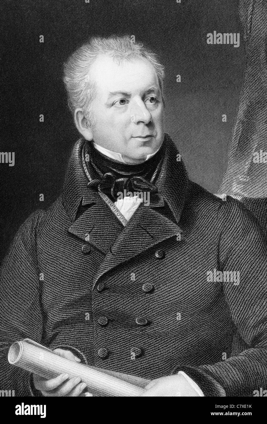 Isaac Gascoyne (1763-1841) auf Kupferstich aus dem Jahr 1837. Britischer Offizier und Tory Politiker. Stockfoto
