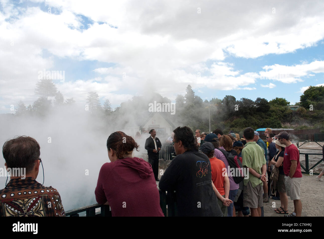 Maori Guide-Whakarewarewa Village Stockfoto