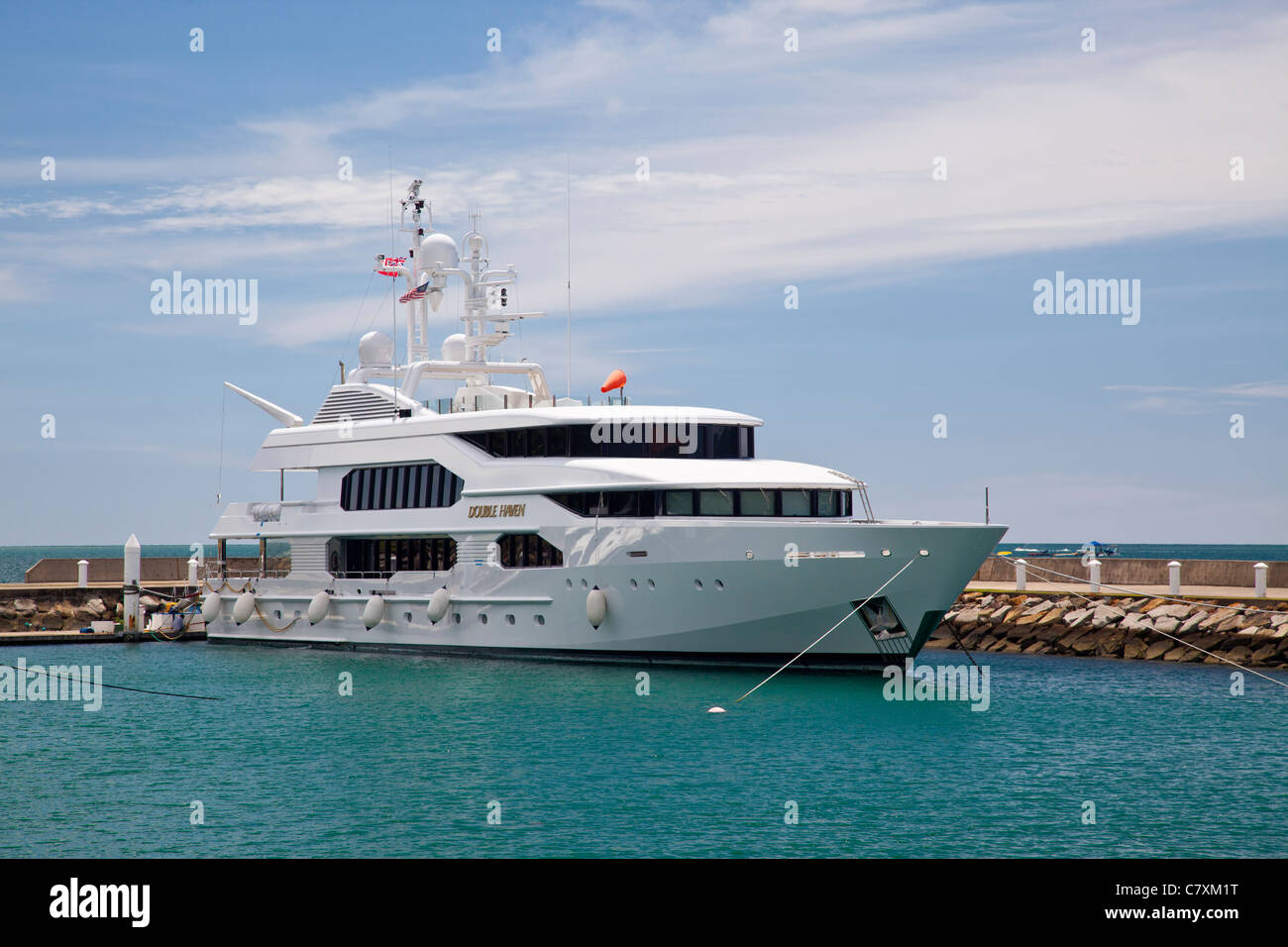 Super yacht "Double Haven" in Sutera Harbour, Kota Kinabalu, Malaysia Borneo Stockfoto