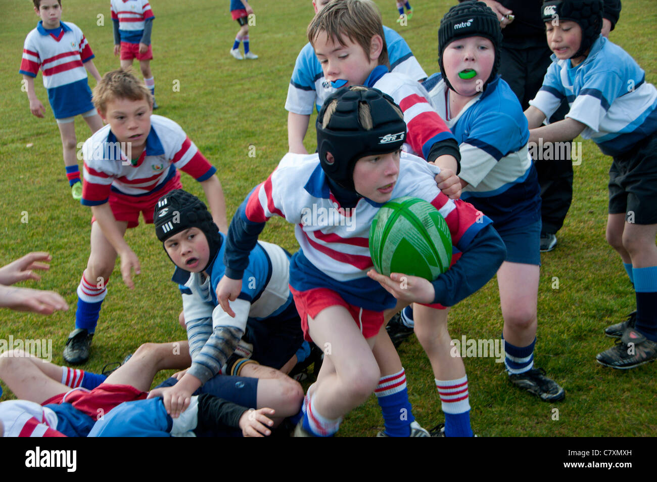 Rugby-Aktion Stockfoto