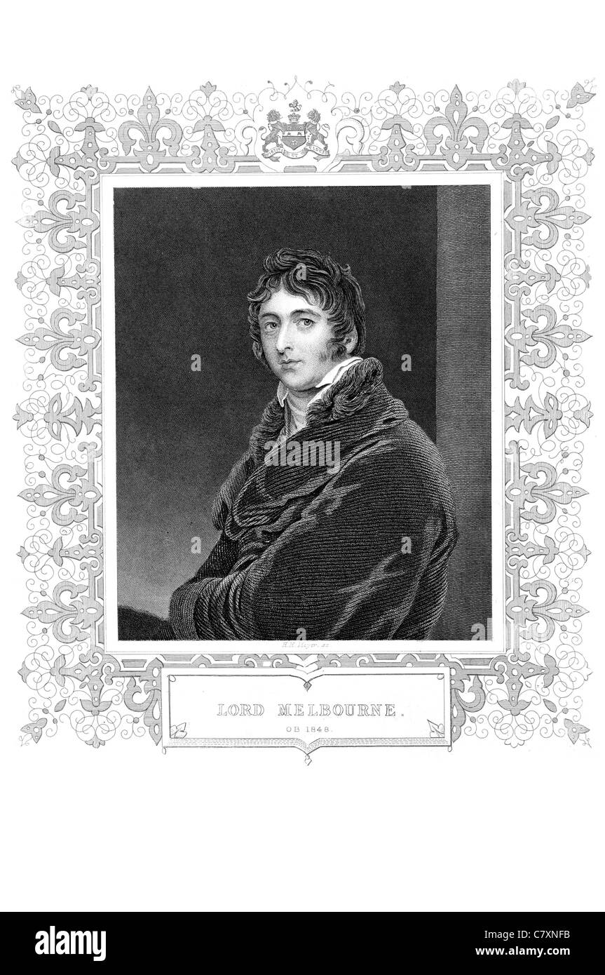 William Lamb 2nd Viscount Melbourne 1779 1848 britische Whig Staatsmann Home Secretary Premierminister Politiker Politik Politik Stockfoto