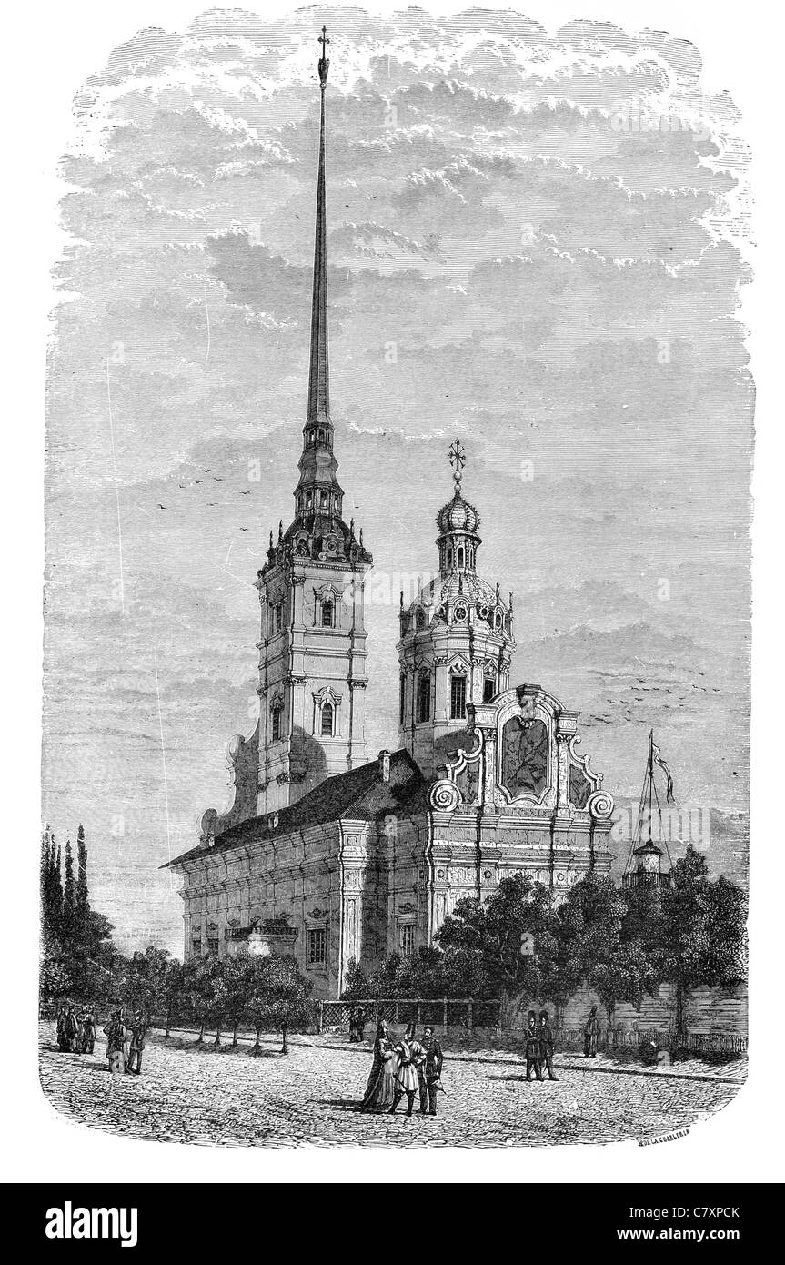 Peter und Paul Kathedrale russische orthodoxe Festung St. Petersburg Russland Peter der große Domenico Trezzini Glockenturm Stockfoto