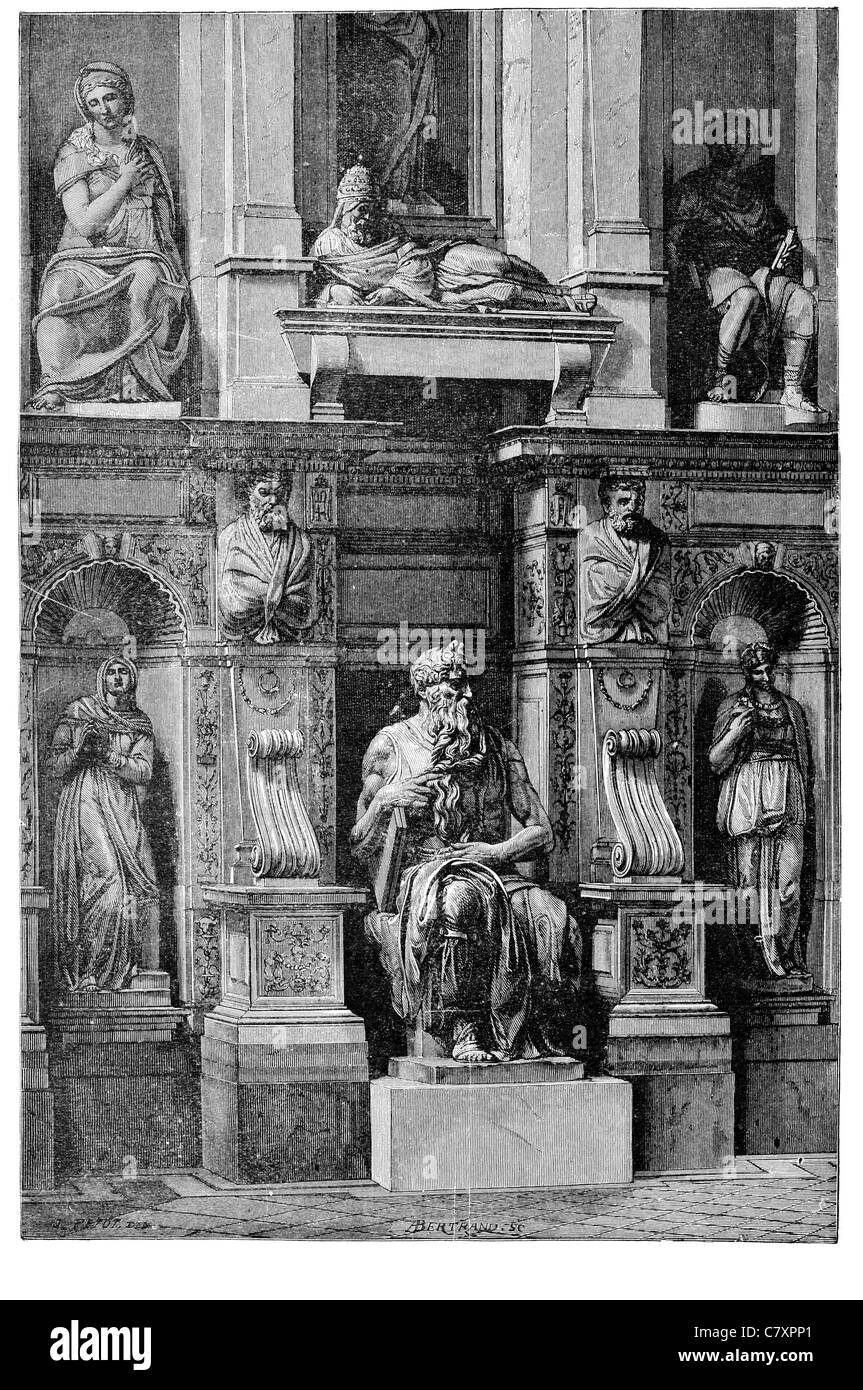 Moses Michael Angelo Michelangelo di Lodovico Buonarroti Simoni italienischen Renaissance Maler Bildhauer Architekt Dichter Ingenieur Stockfoto