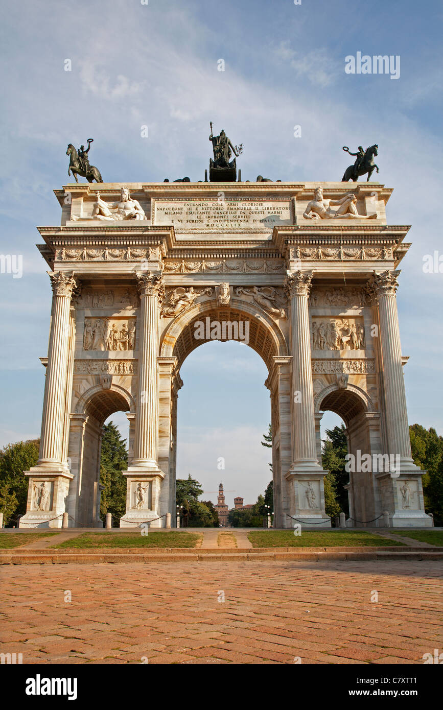 Milan - Arco della Pace - Bogen des Friedens Stockfoto