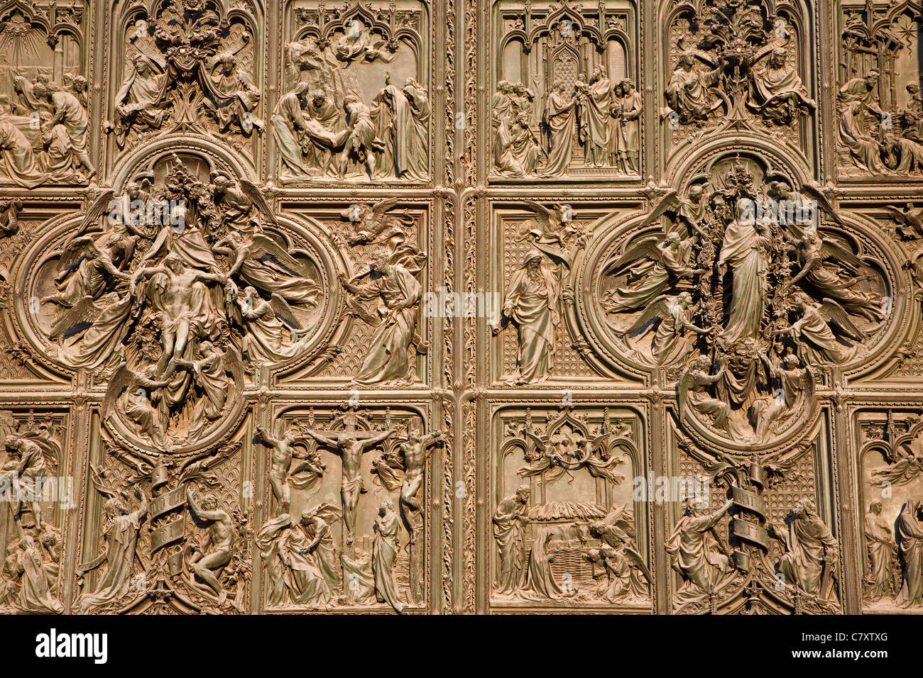 Milan - Detail aus Bronze Haupttor - Porta Maggiore del Duomo - Lodovico Pogliaghi Stockfoto