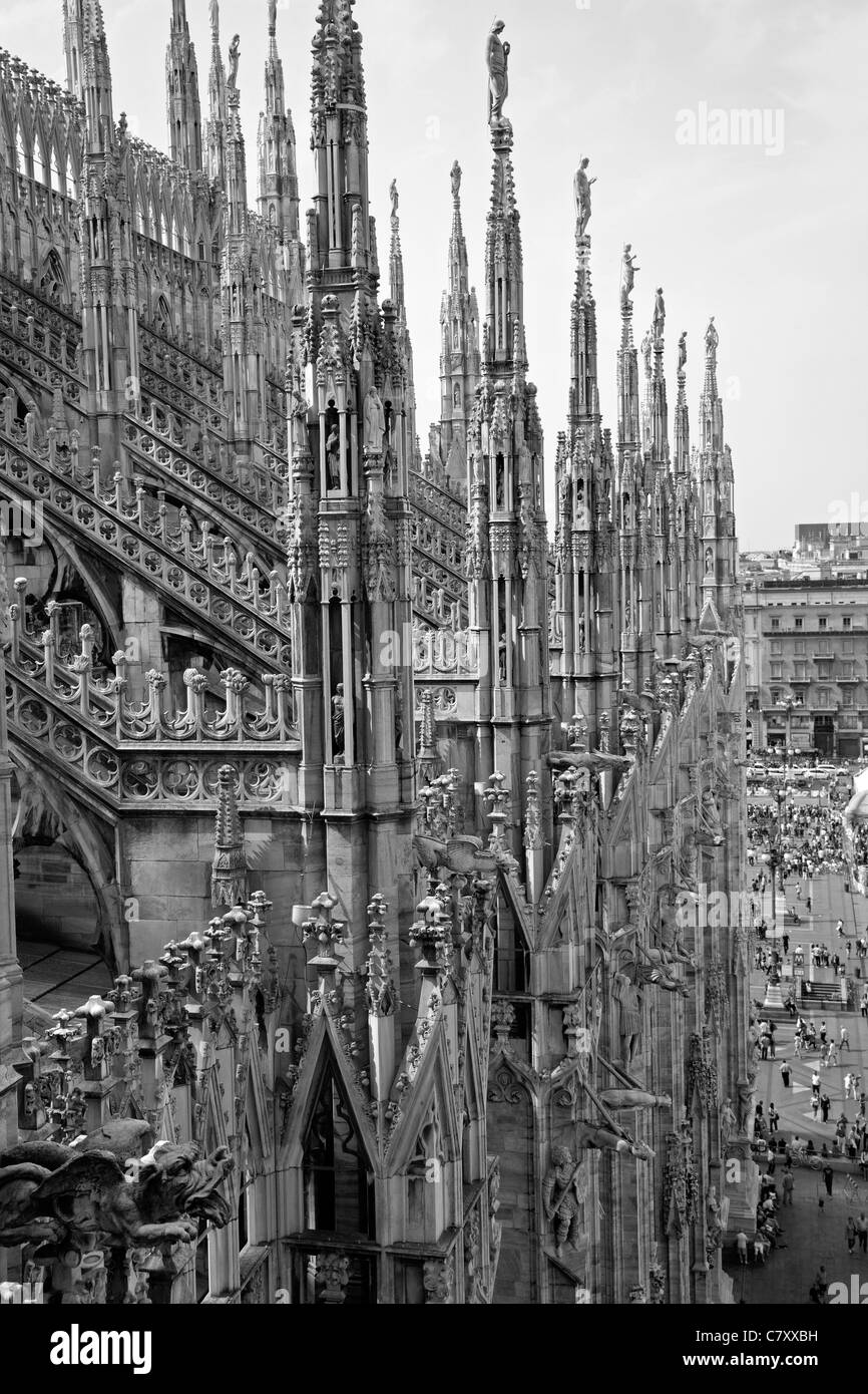 Mailand - Dom vom Dach Stockfoto
