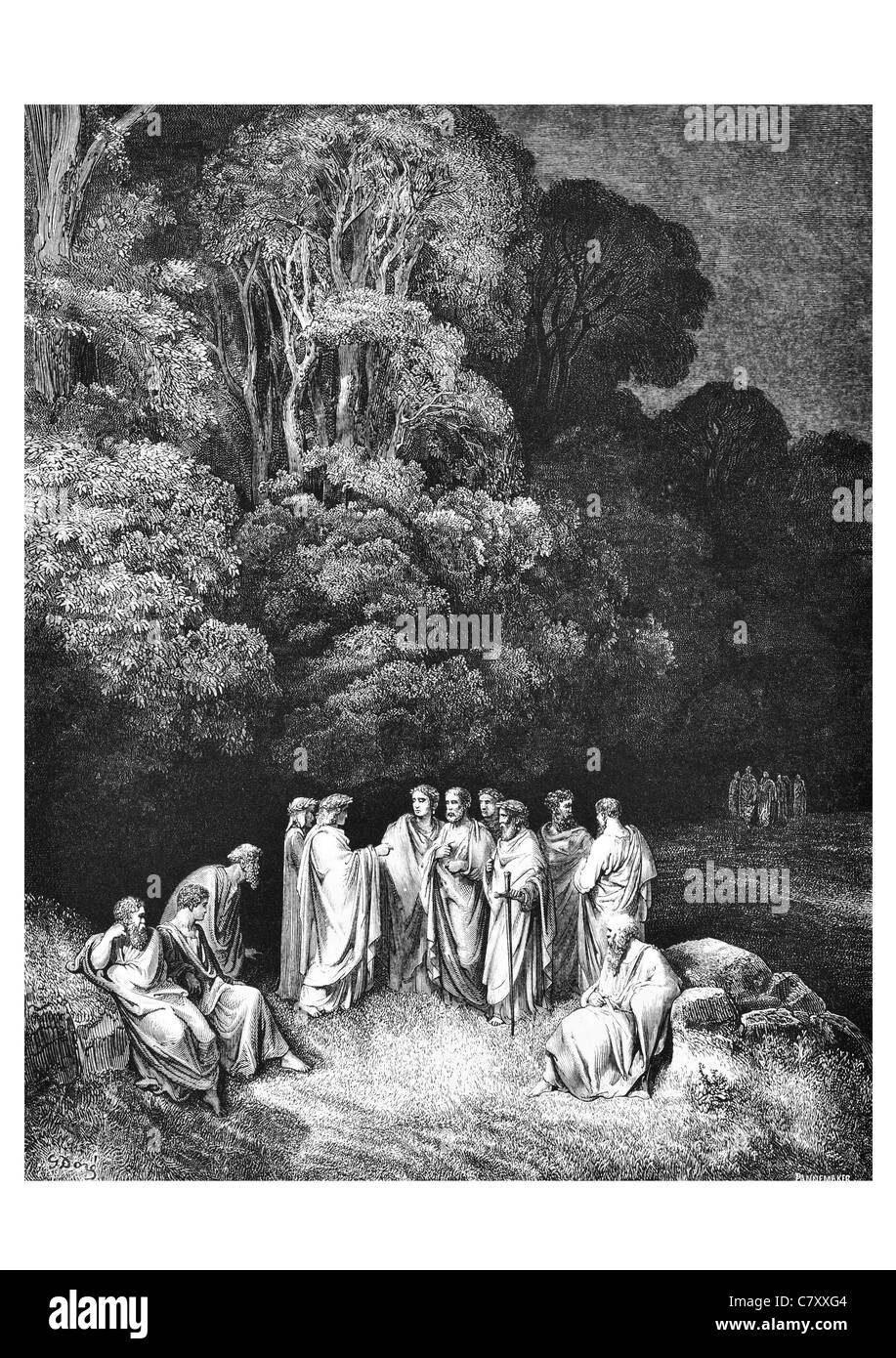 Hellen Schule Monarch der erhabensten Lied weisen die Vision der Hölle Dante Alighieri Gustave Doré göttliche Komödie leiden Strafe Stockfoto