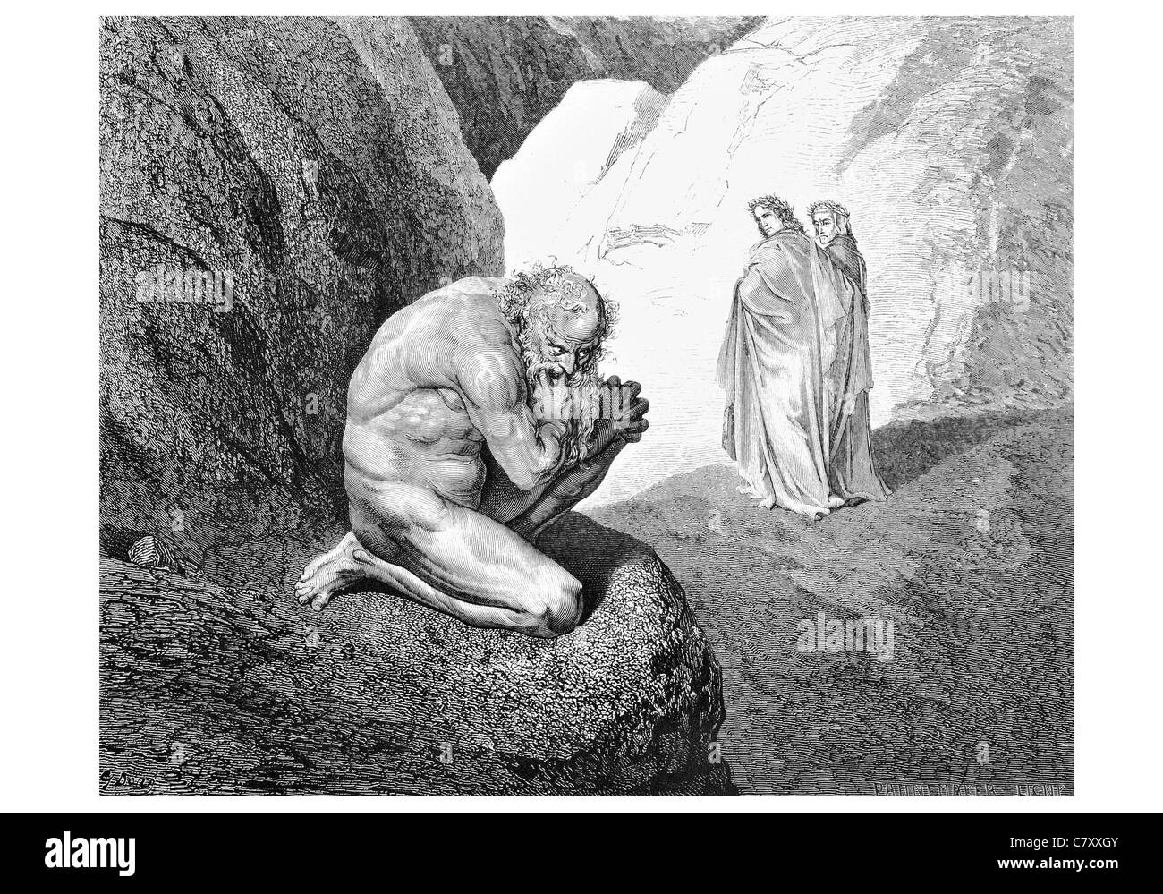 Verfluchte Wolf deine Wut nach innen auf dich selbst zum Opfer und verbrauchen dir göttliche Komödie The Vision der Hölle Dante Alighieri Gustave Doré Stockfoto