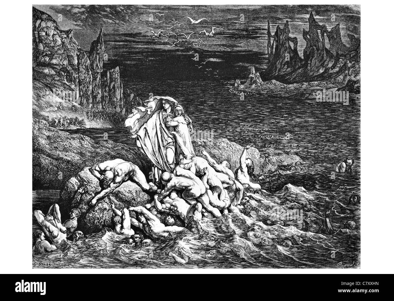 Jetzt siehst du Sohn, die die Seelen derer, die Wut überwand angespült ertrinken ertrunken Stockfoto
