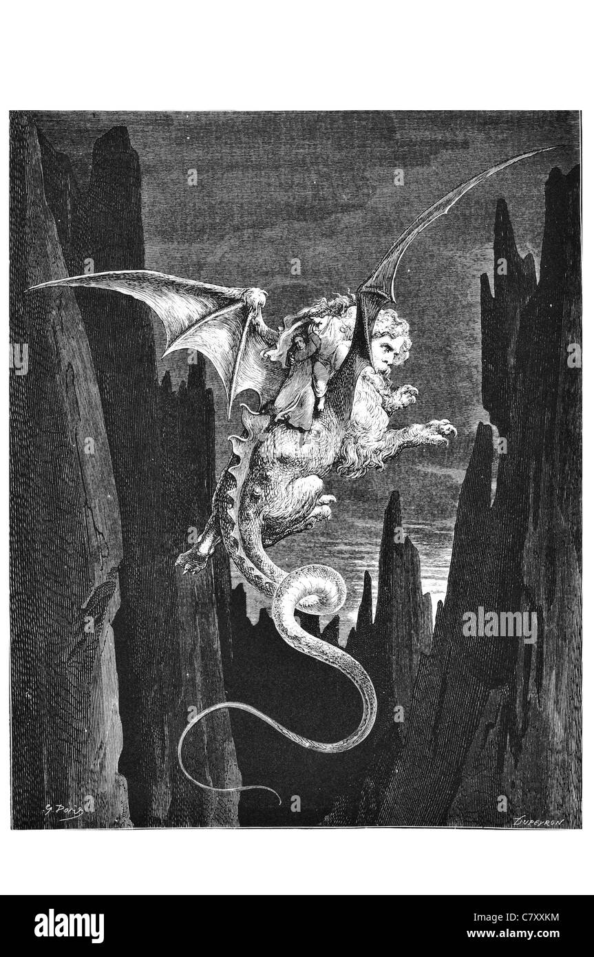 Drache Eidechse Monster neue Terror konzipierte ich an den steilen Sprung geflügelten Nurflügler Stockfoto